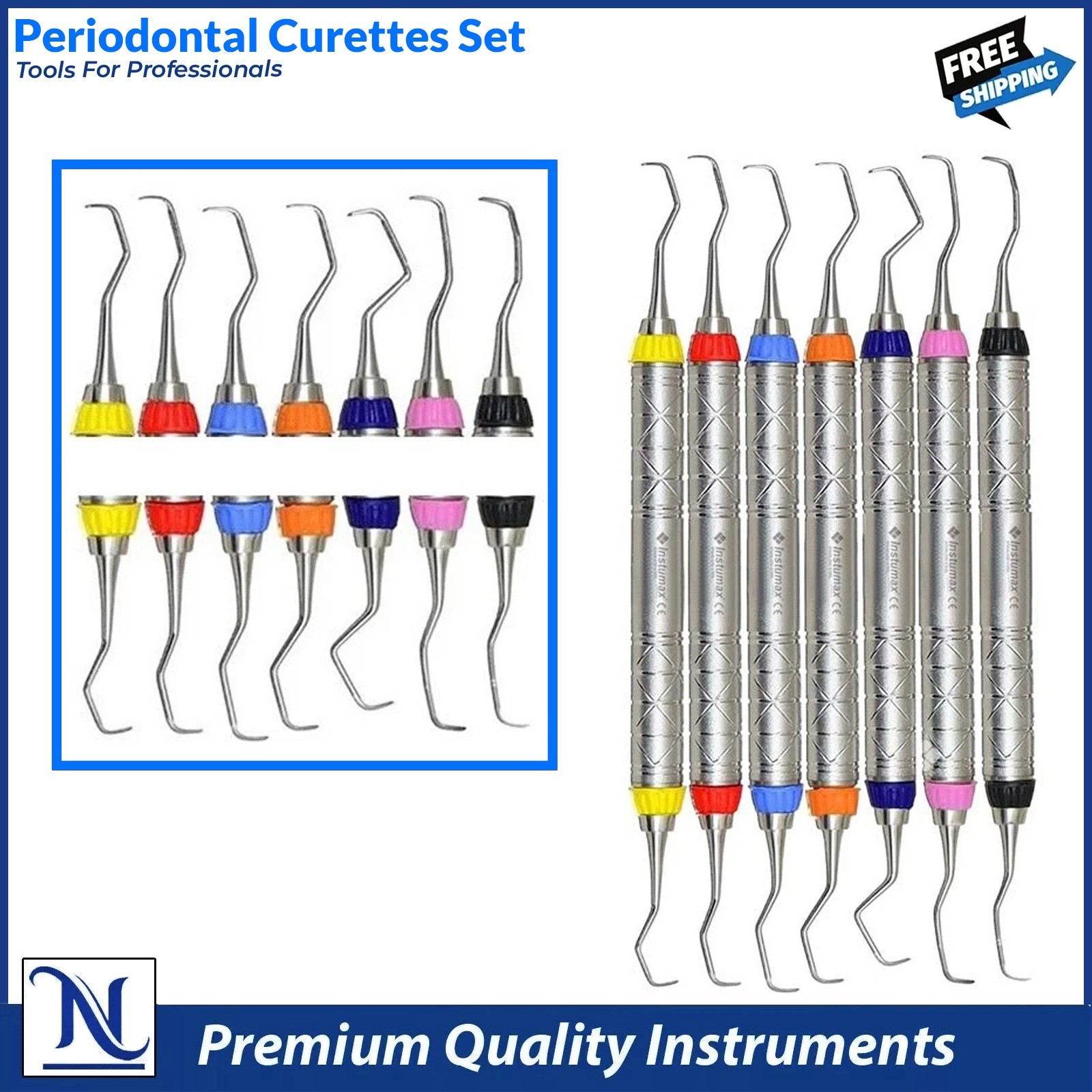 Dental Periodontal Instruments Kit | Scalers Curettes Hygienist Tools