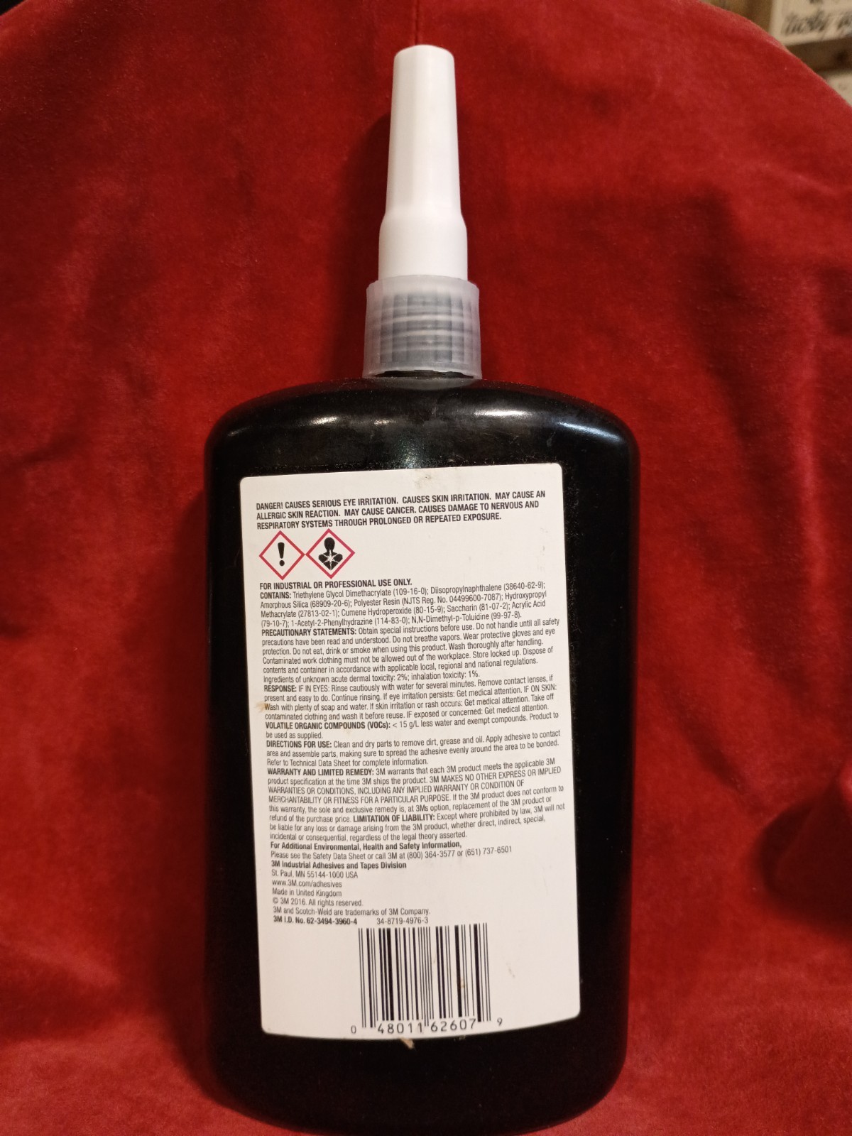 3M™ Scotch-Weld™ Threadlocker TL42 Blue, 8.45 fl oz/250 mL Bottle Exp 2/28/25