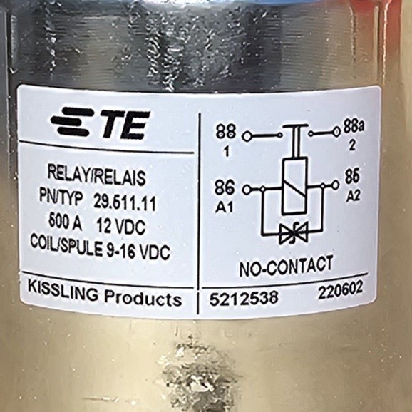 NEW, TE Connectivity/Kissling DC Power Relay, 29.511.11 12V 500Amp, Monostable