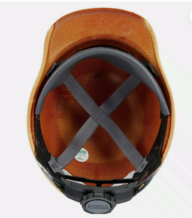 NEW MSA 475395 TAN Skullgard Cap Construction Iron Work Hard Hat Ratchet Suspens