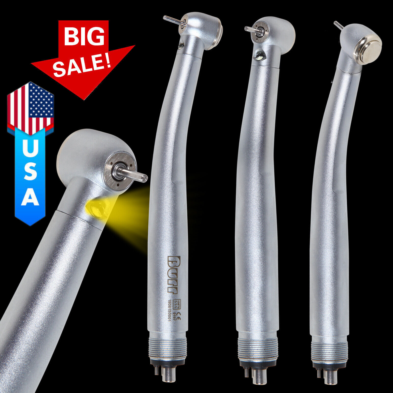 KaVo Style Dental LED E-generator Fiber Optic High Speed Handpiece 4Holes