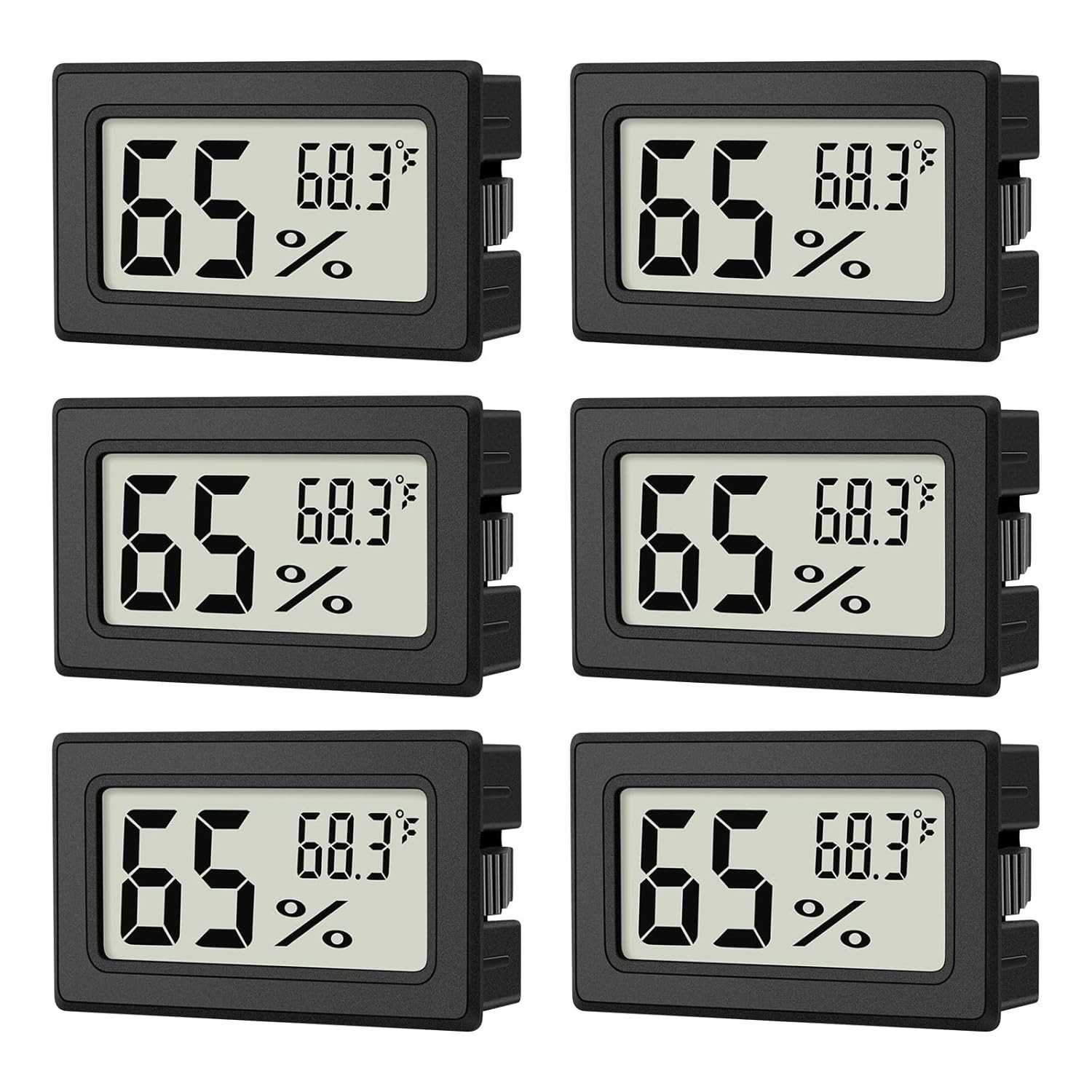 6 Pack Mini Digital Hygrometer Thermometer Humidity Meter Reptile Jars Fridge