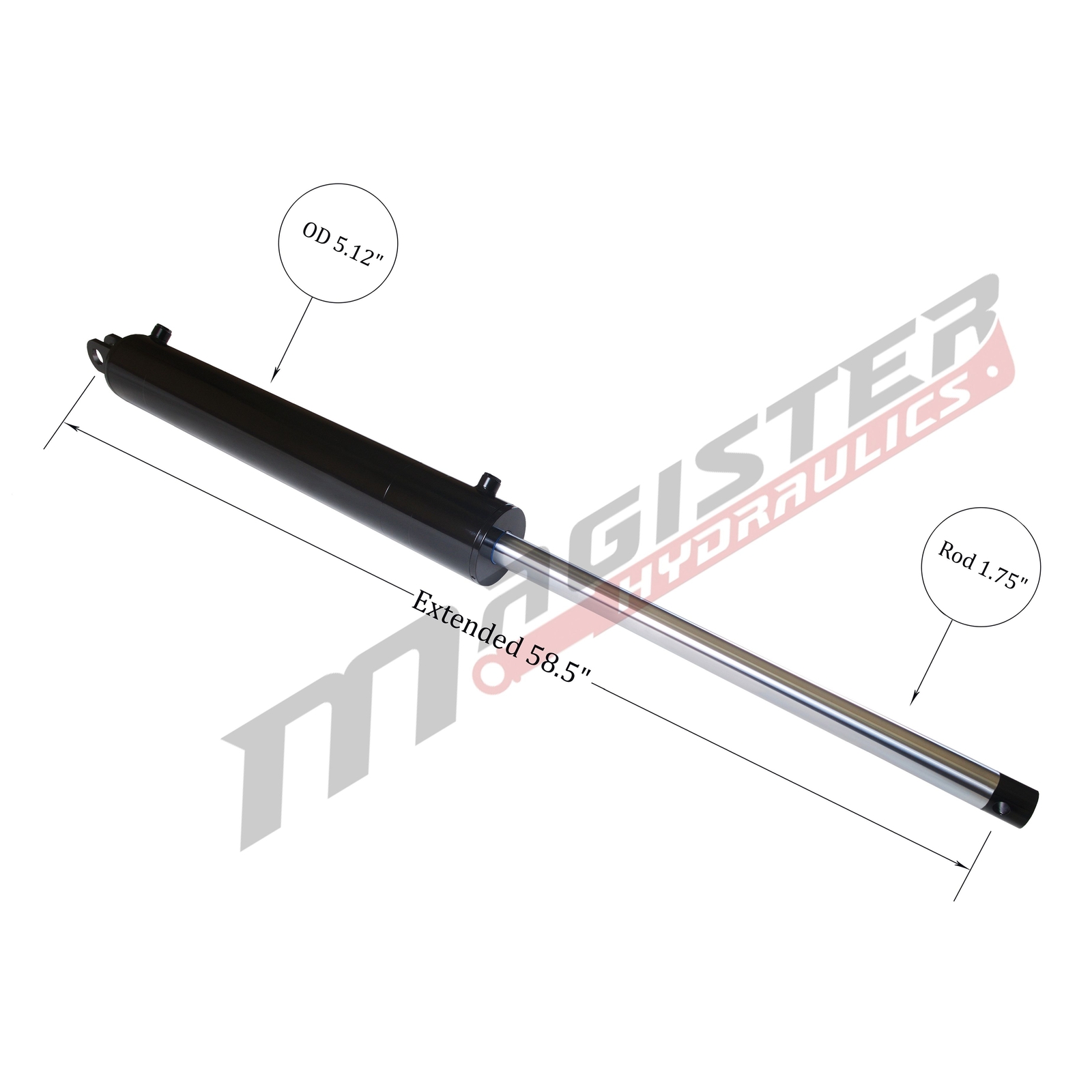 Hydraulic Cylinder Welded Double Acting 4.5″ Bore 24″ For Log Splitter 4.5×24