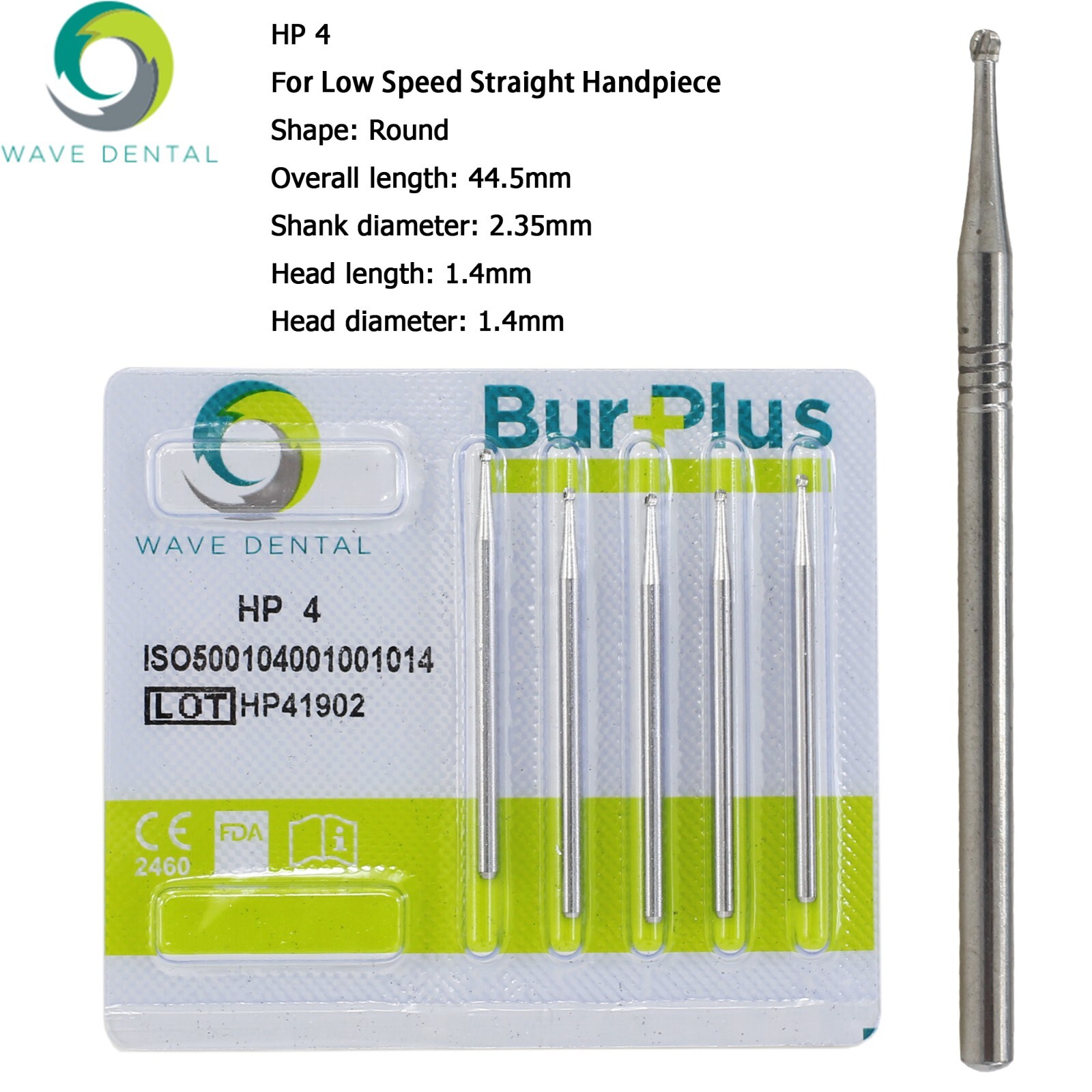 Wave Dental Carbide Burs HP 2 8 557 703L Round For Slow Speed Straight Handpiece