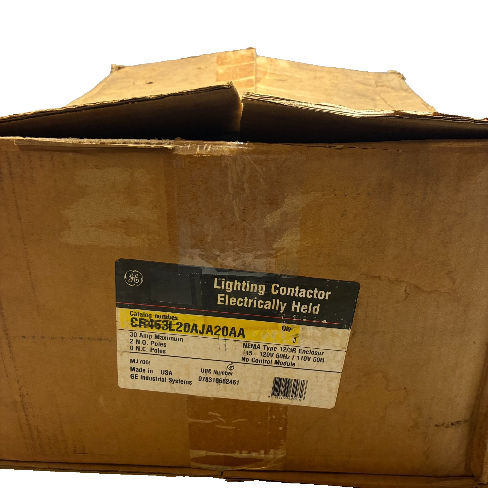GE 463L20AJA20AA ELECTRICALLY HELD LIGHTING CONTACTOR 30A
