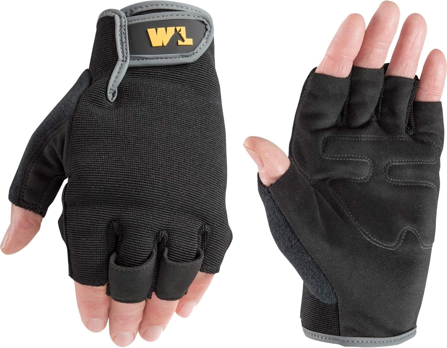 Men’s Extra Large Fingerless Work Gloves – Durable Synthetic Leather Palm