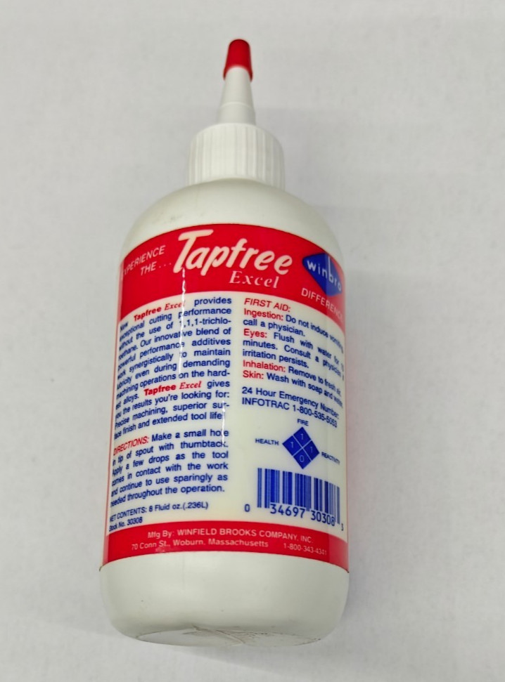 Winbro Tapfree Excel Cutting Fluid Bottle 8 Fl. Oz For Use On ALL Metals USA