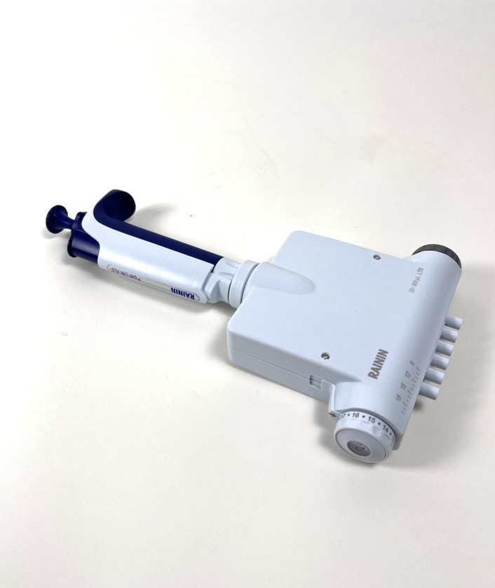 Rainin Pipet-Lite, XLS Adjustable Spacer 6-Channel Pipette, 20-300 μL, Tested