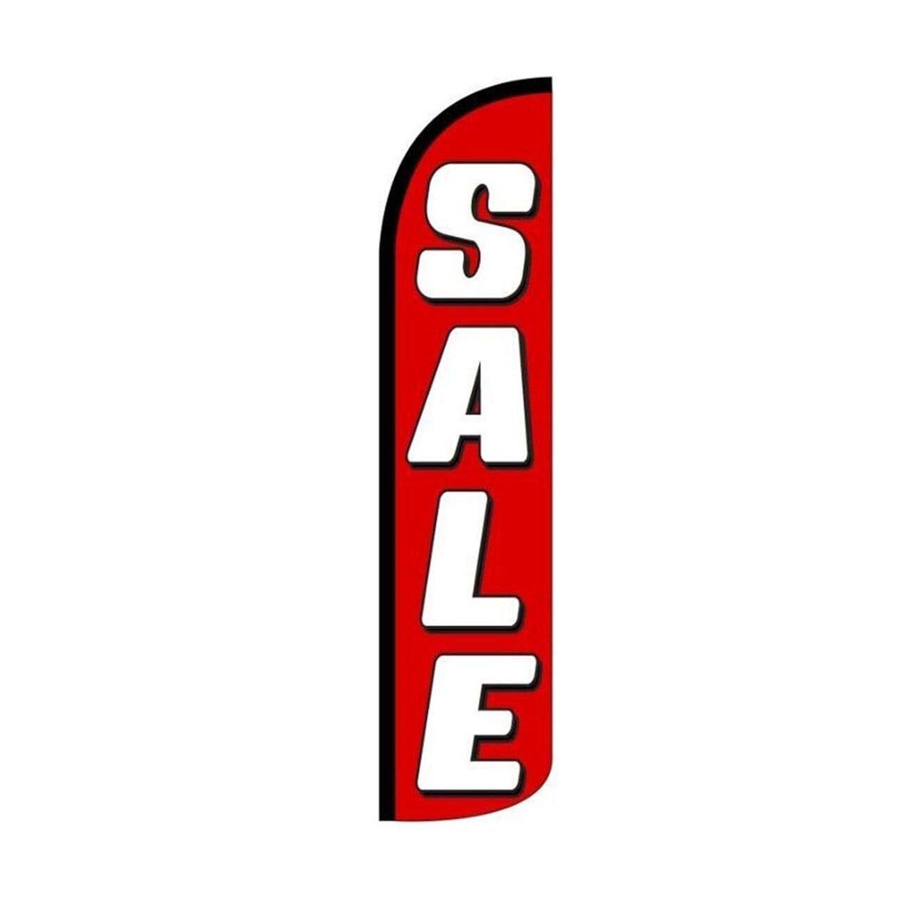 Sale Red & White Swooper Flutter Windless Feather Flag | 3ft W x 11.5ft Tall