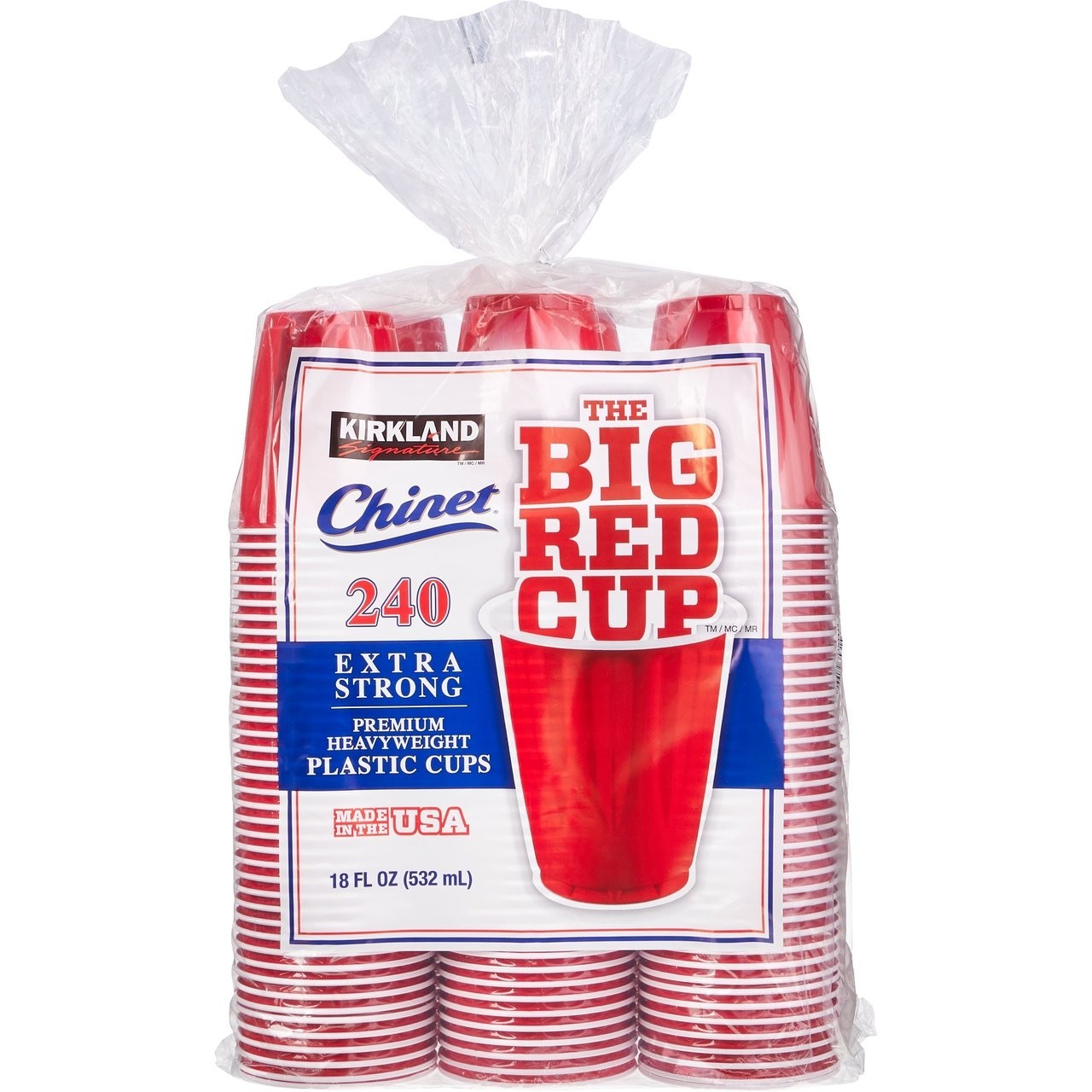 Kirkland Signature Chinet 18 oz Disposable Plastic Cups, Red, 240-count Kitchen