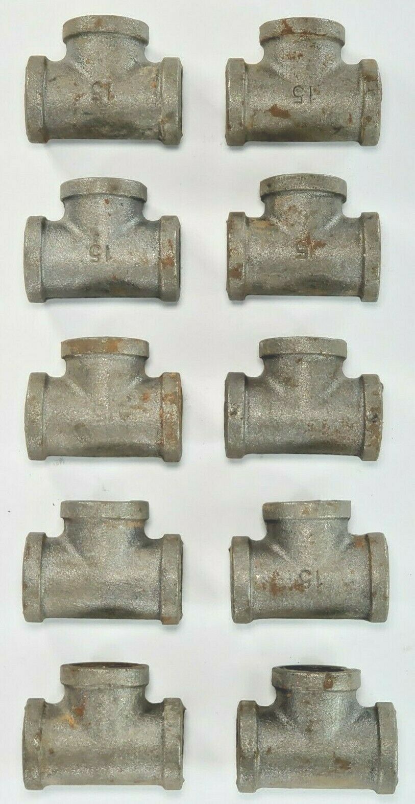 10 Pack – Malleable Iron Cast Pipe T Fitting Tee Fitting 1/2″ Steampunk, Shelf