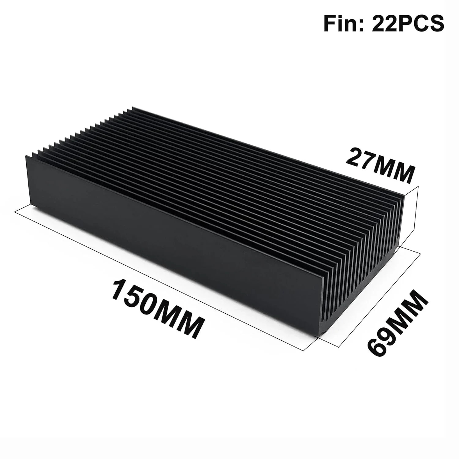 150mm Aluminum Large Heatsink 5.91»x2.72»x1.06» inch/150x69x27mm Heat Sink Co