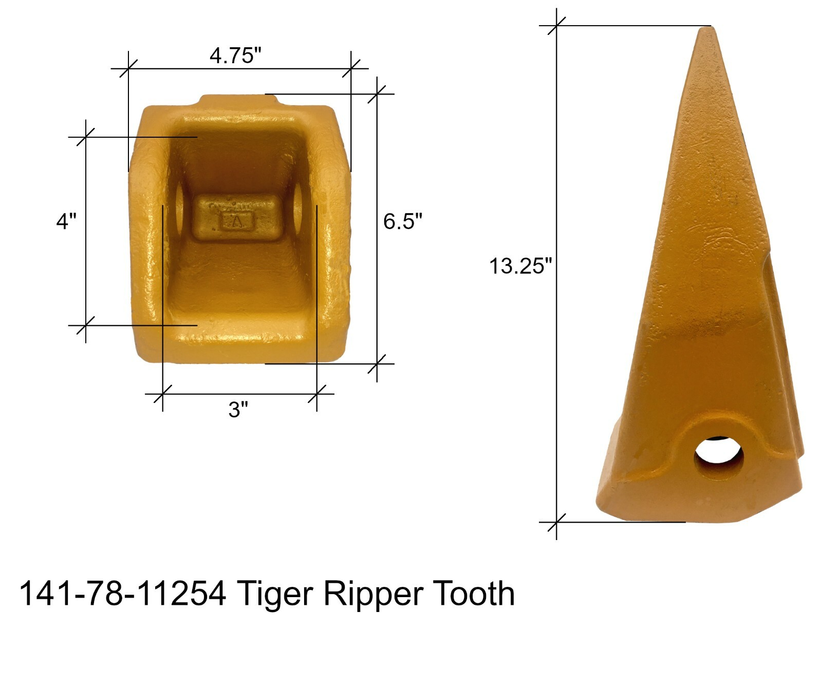 Bulldozer Tiger Ripper Tooth 141-78-11254 fits Most Komatsu D65 and D75 Crawlers