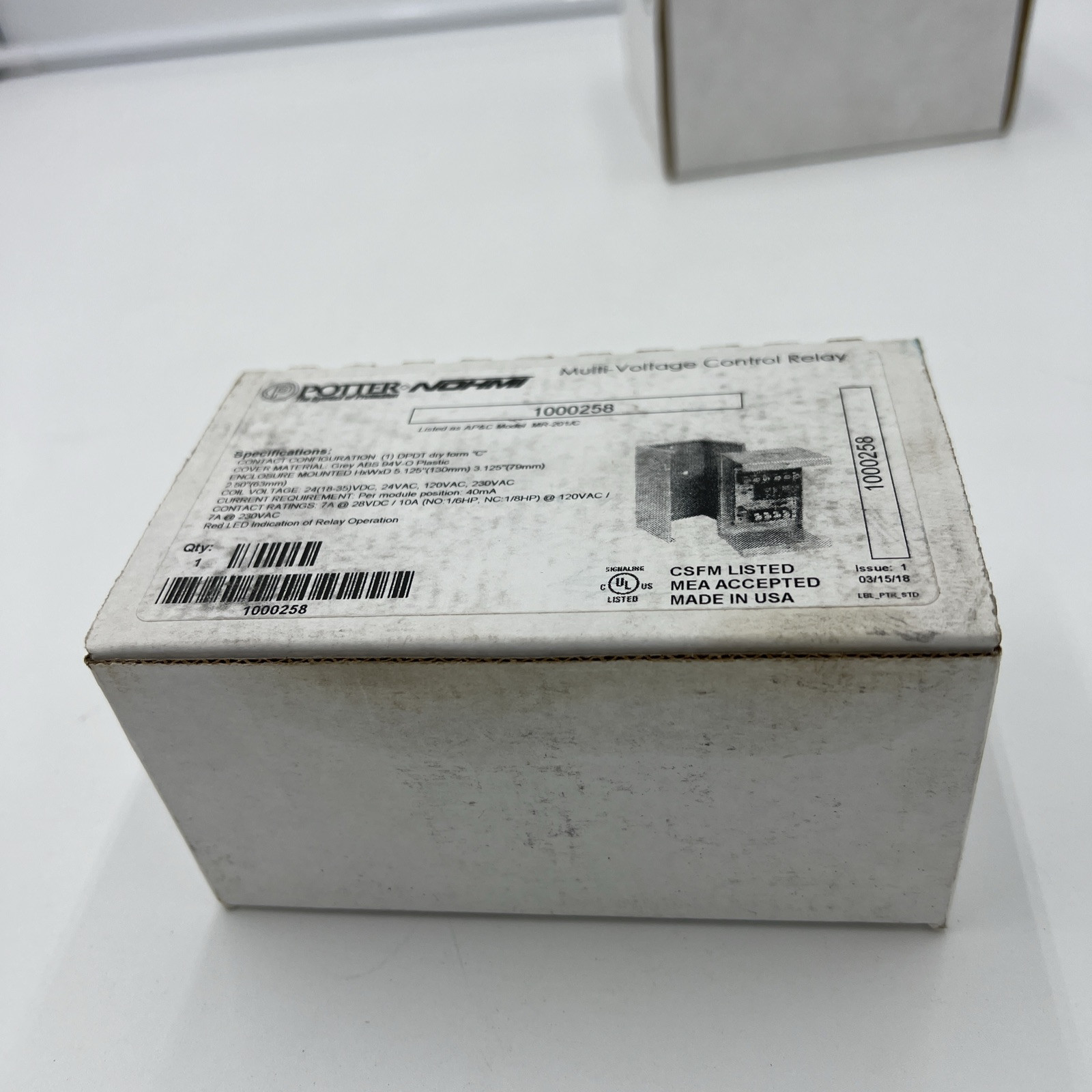 POTTER NOHMI Multi Voltage Control Relay #1000258