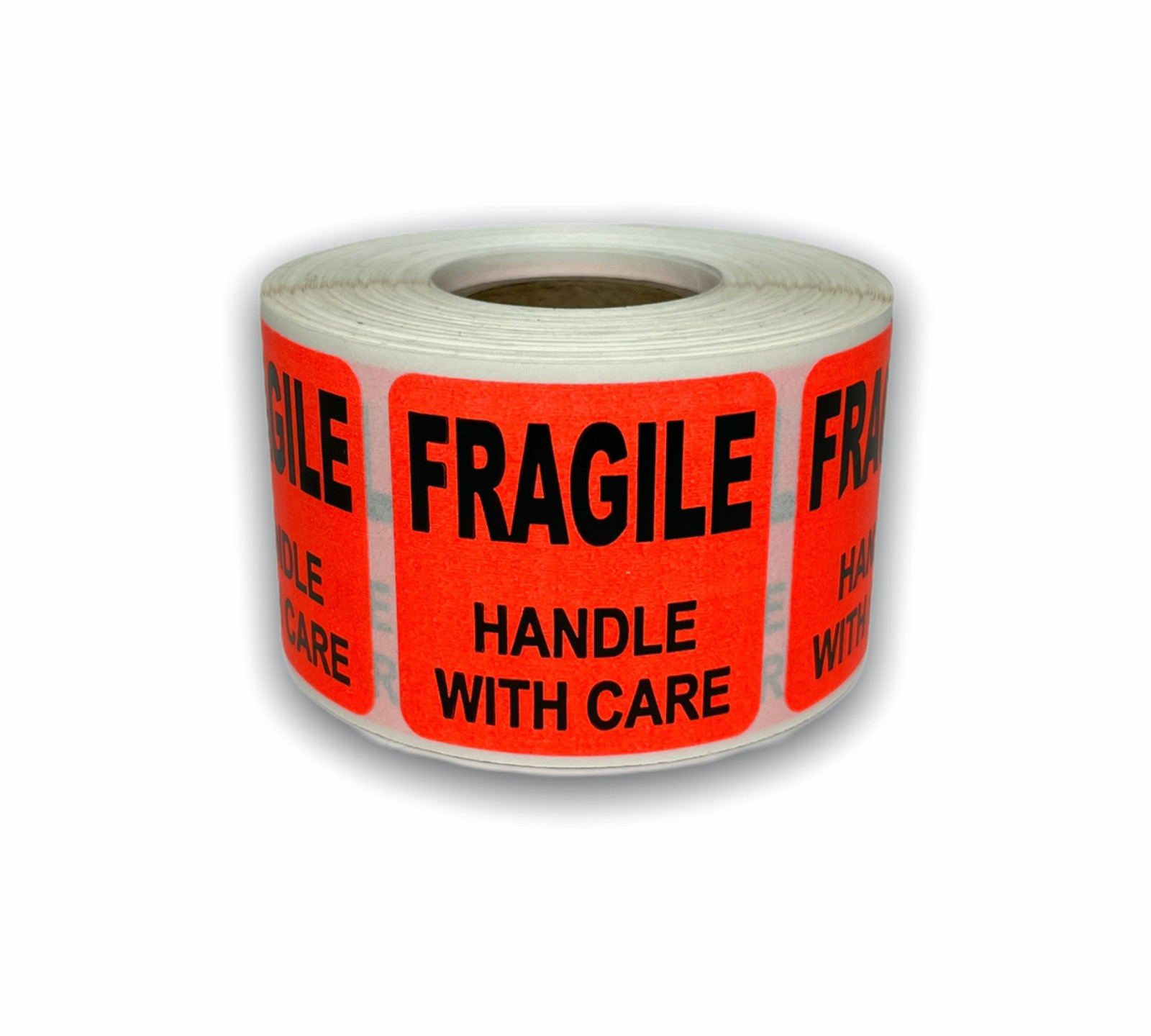 1.5×1.5 Fragile Handle with Care Labels Red Mailing Adhesive Stickers 4RLS 500EA
