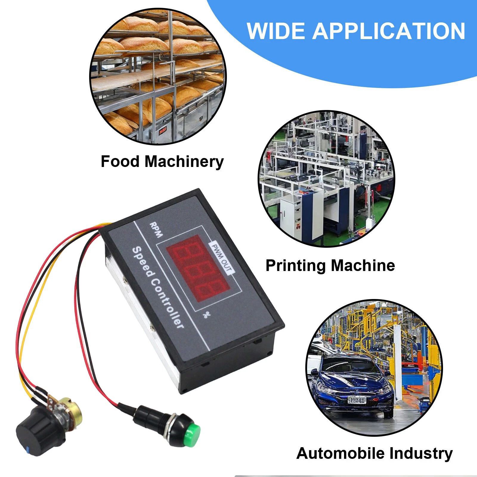 High Current 30A PWM DC Motor Controller for 12V 24V 36V 48V Systems w/ Display