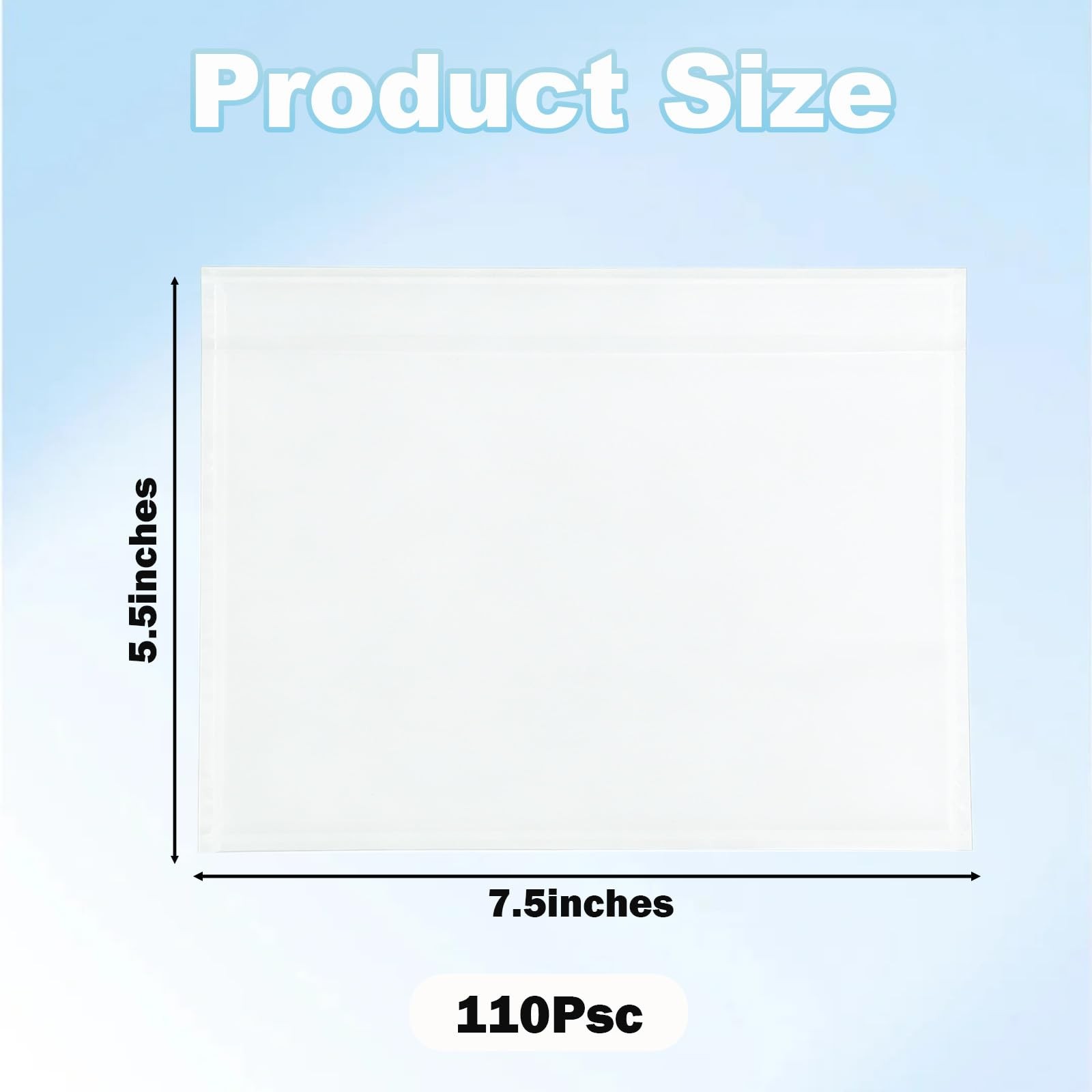 110 Pcs 7.5″X 5.5″ Shipping Label Sleeves, Adhesive Clear Packing Slip Pouches,