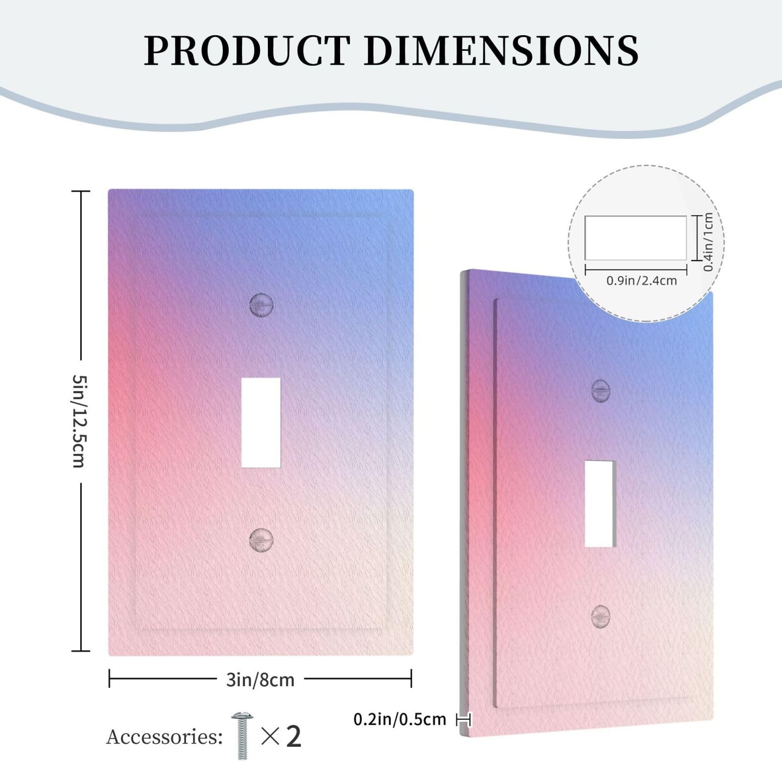 Decorative Light Switch Cover Plate Pink Purple and Blue Gradient 1 Gang Sing…