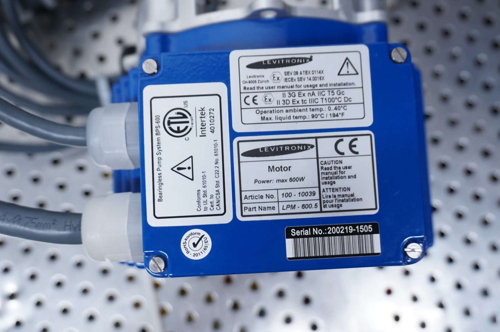 Levitronix motor LPM-600.5 100-10039 (ATEX)