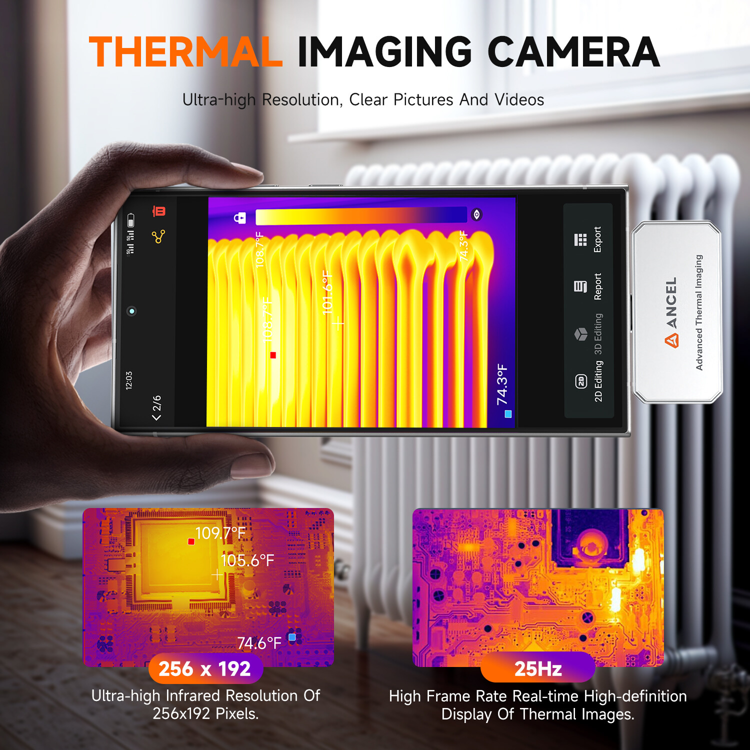256×192 IR Thermal imaging Camera Imager for Android Phone Tablet ANCEL IR101