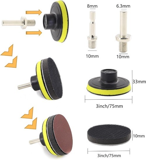 104PCS Car Foam Drill Buffing Pads 3Inch Headlight Restora Style: 3inch-104pcs