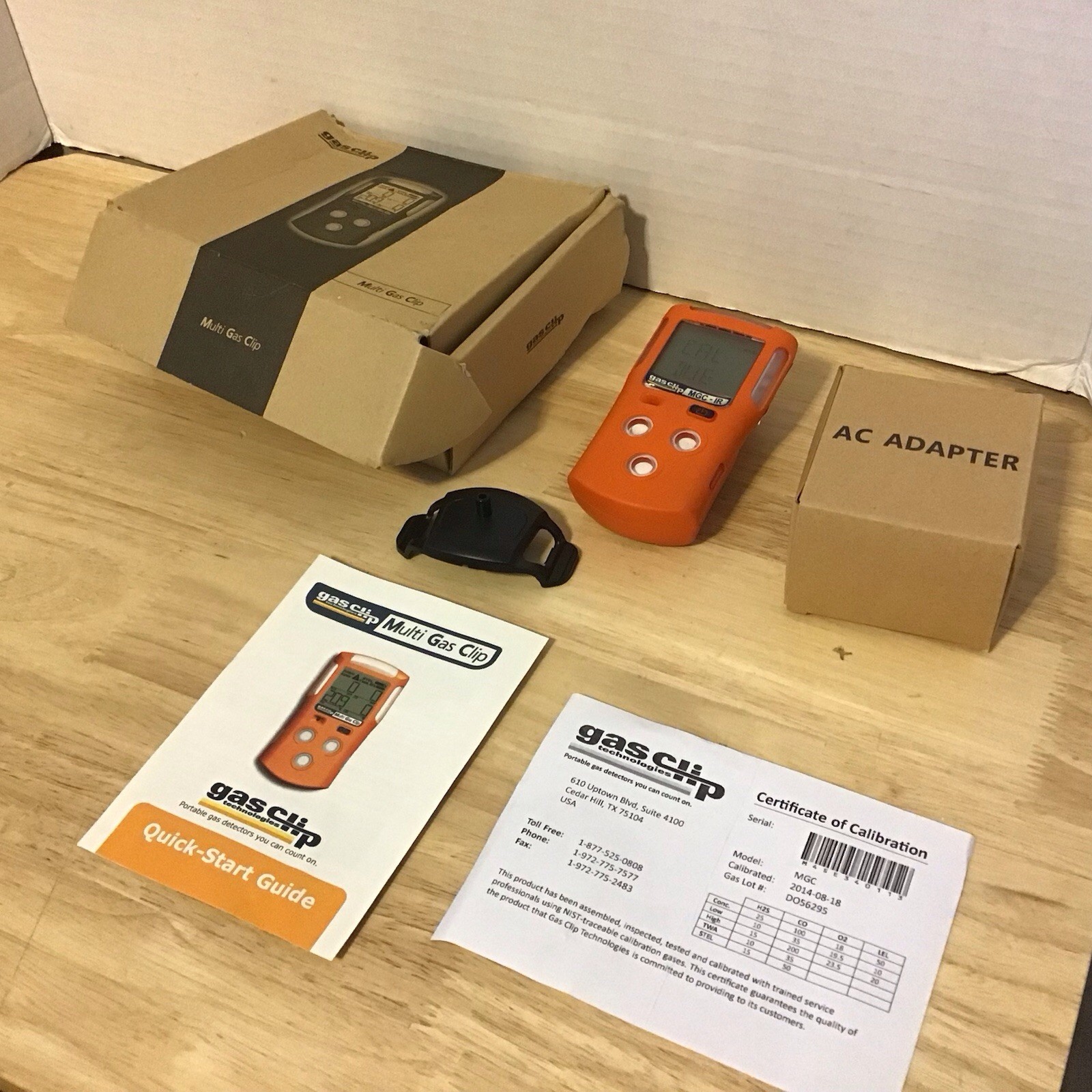 GAS CLIP MULTI GAS MGC-IR CONFINED SPACE GAS DETECTOR – SEE DESCRIPTION