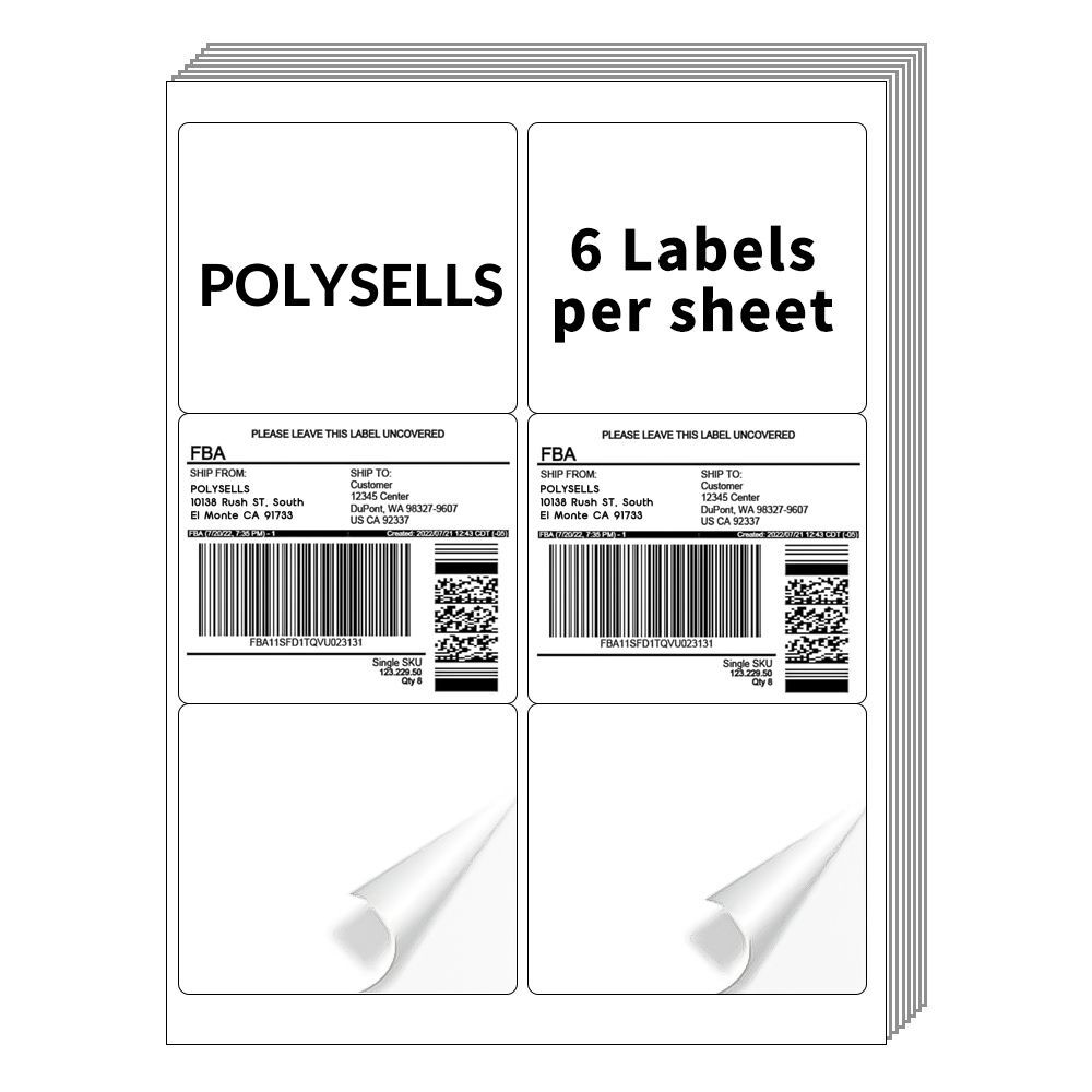 6UP Shipping Label Sheets – Address Labels Stickers for Laser Inkjet Printer