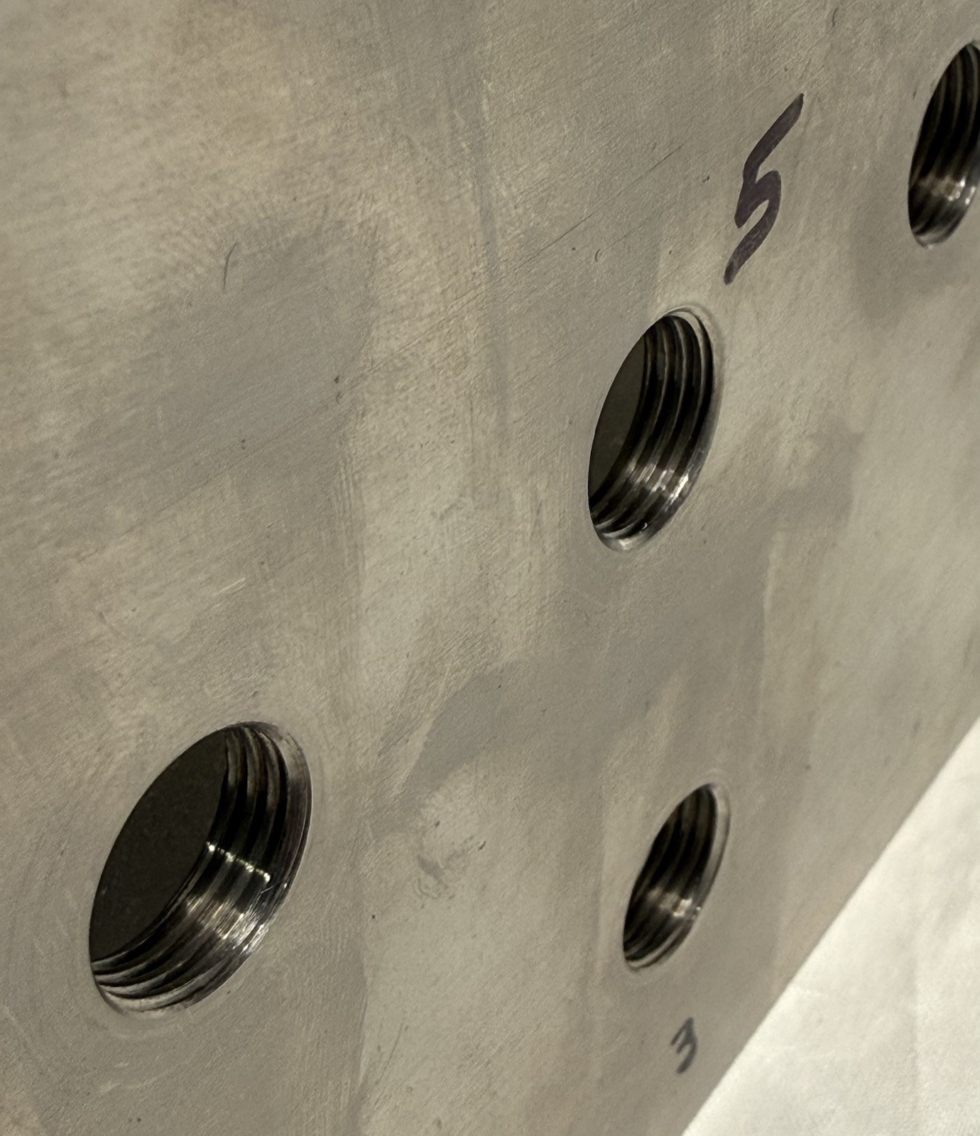 Custom Machined Aluminum 5-Port Manifold Fixture Plate Industrial Test Block 6in