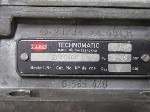 Herion Part Number 25-561-08 Pneumatic Valve Replacement Made In Switzerland