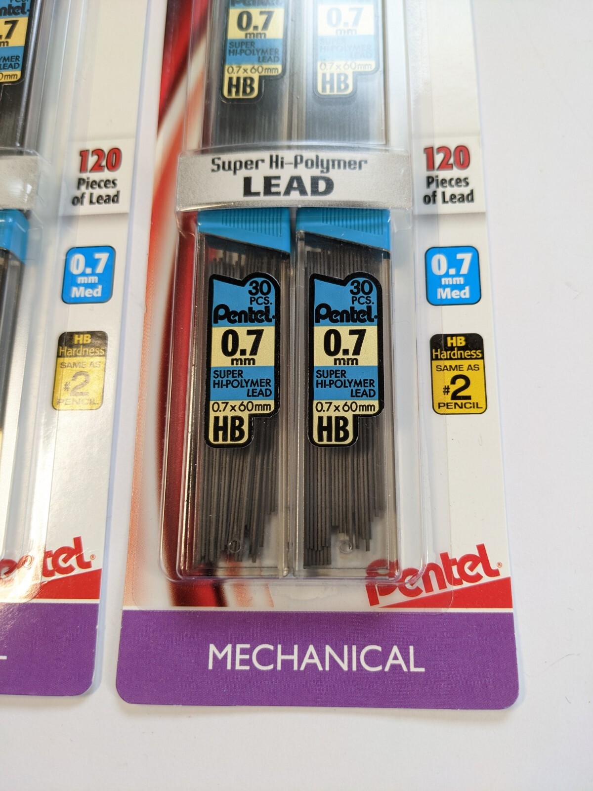 Pentel #2 Mechanical Pencil Super HI Polymer Lead Refill, 0.7mm, 240 Pieces