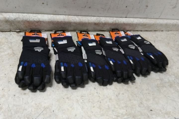 Proflex by Ergodyne 818WP 6 Pairs Size Medium Black/Blue Utility Gloves