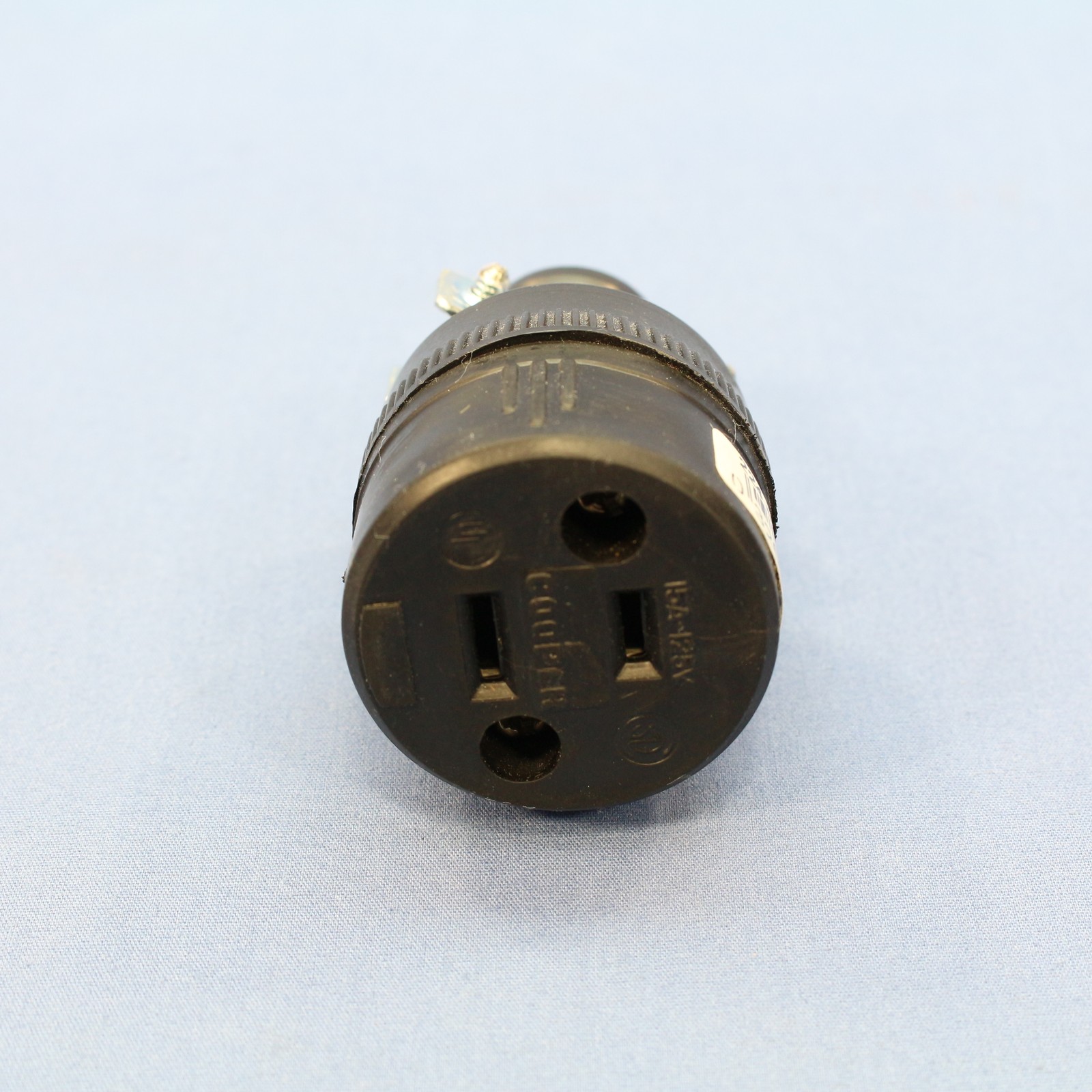 Cooper 224 Black Straight Blade 15A 125V 1-15R Plug Connectors Rubber 10-Pack