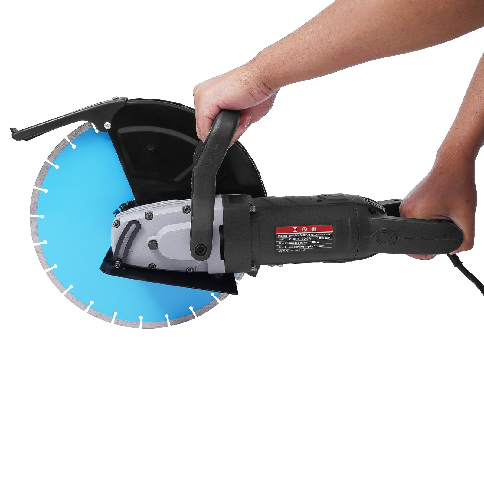 14» Portable Electric Concrete Saw with Water Pump and Blade Wet/Dry Cutter