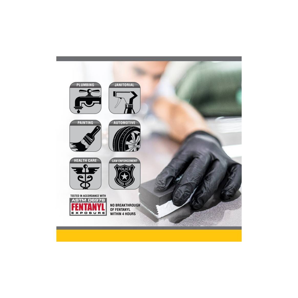 SAS 66517 Raven Exam Grade Nitrile Disposable Gloves, 7 mil, Medium, 100 Pack
