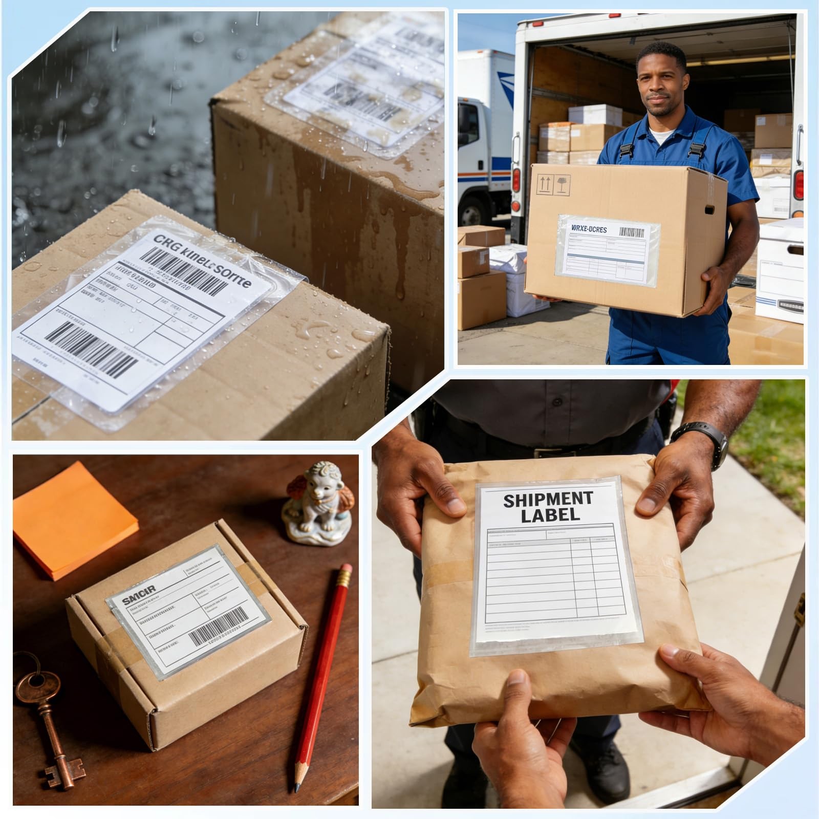 110 Pcs 7.5″X 5.5″ Shipping Label Sleeves, Adhesive Clear Packing Slip Pouches,