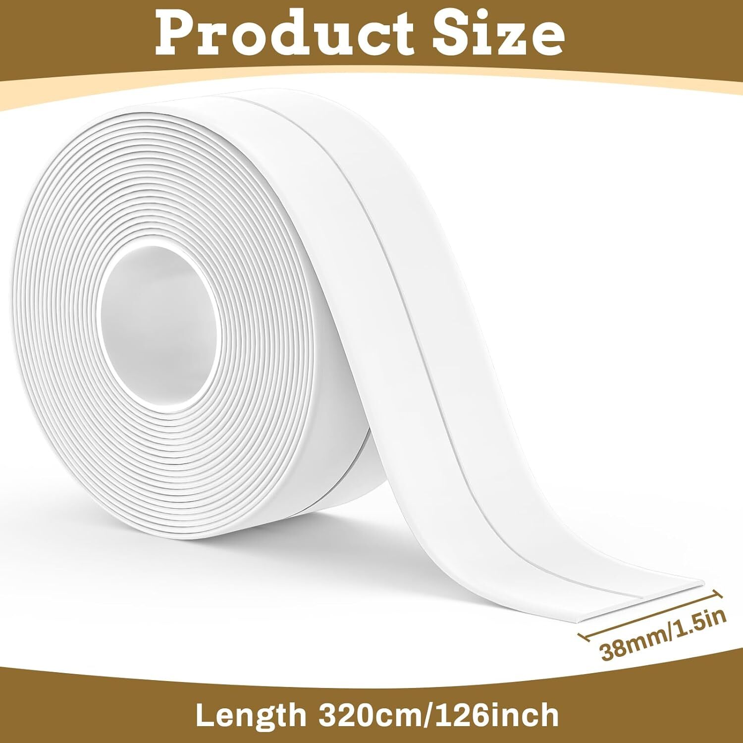 Caulk Tape Waterproof Self Adhesive 3 Rolls Toilet Caulk Sealant TapeBathtub …