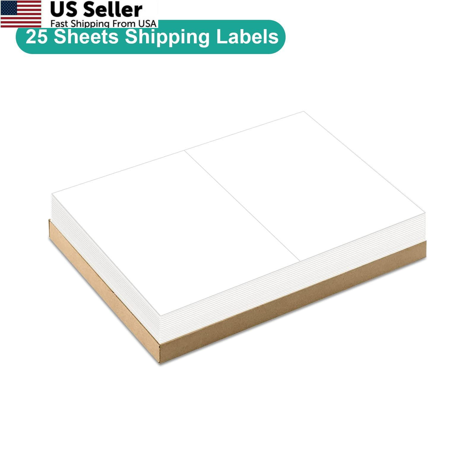 MFLABEL Half Sheet Shipping Labels – 8.5″ x 5.5″ x (2-up), White