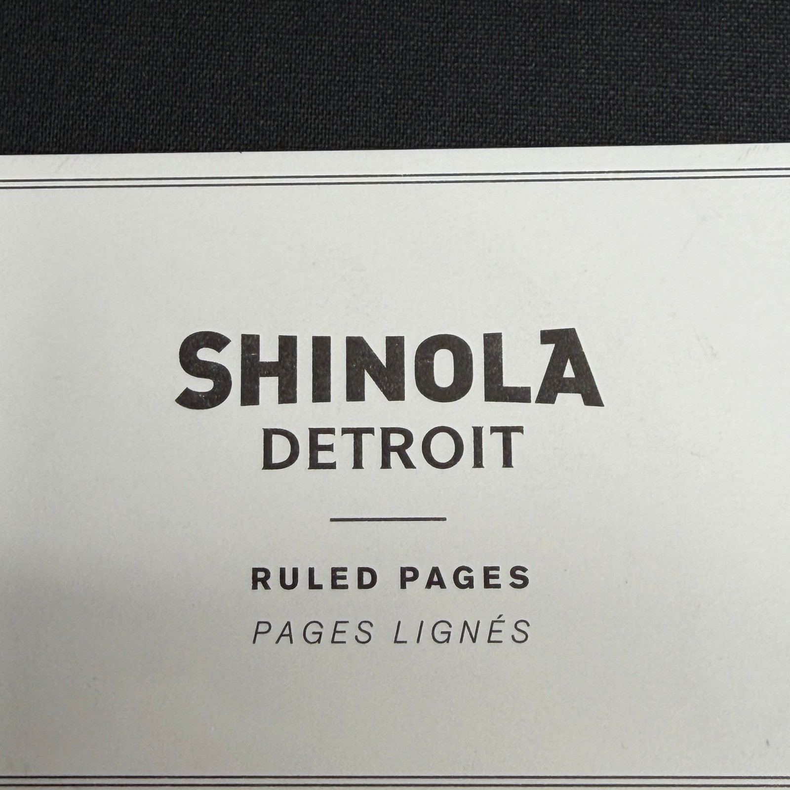 Shinola Notebook Unisex Large Jet Black Ruled Linen Hardcover S0710010921
