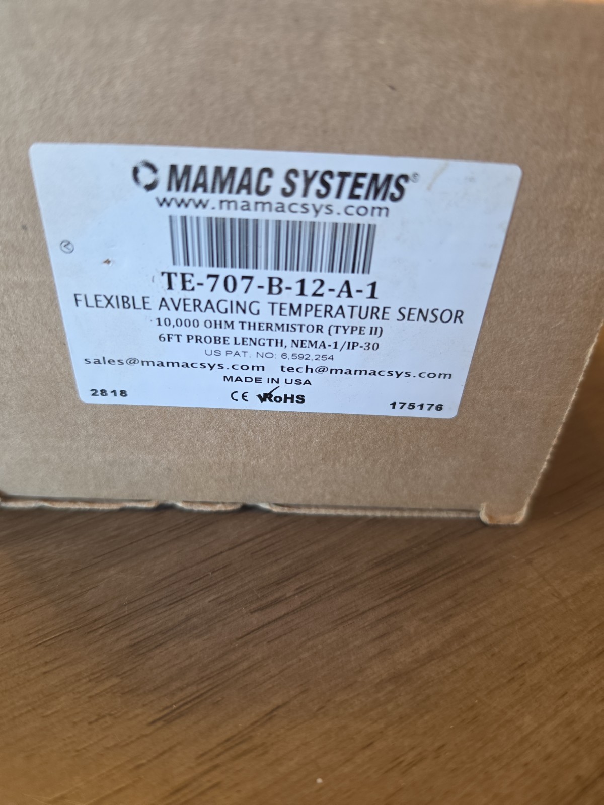 NEW MAMAC SYSTEMS TE-707-B-12-A-1 / TE707B12A1 (BRAND NEW)