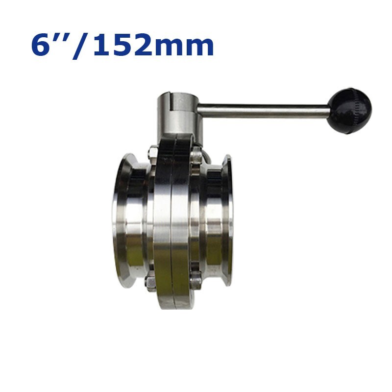 Sanitary Butterfly Valve 6Inch Tri Clamp Clover Tri Clamp Valve with Pull Handle