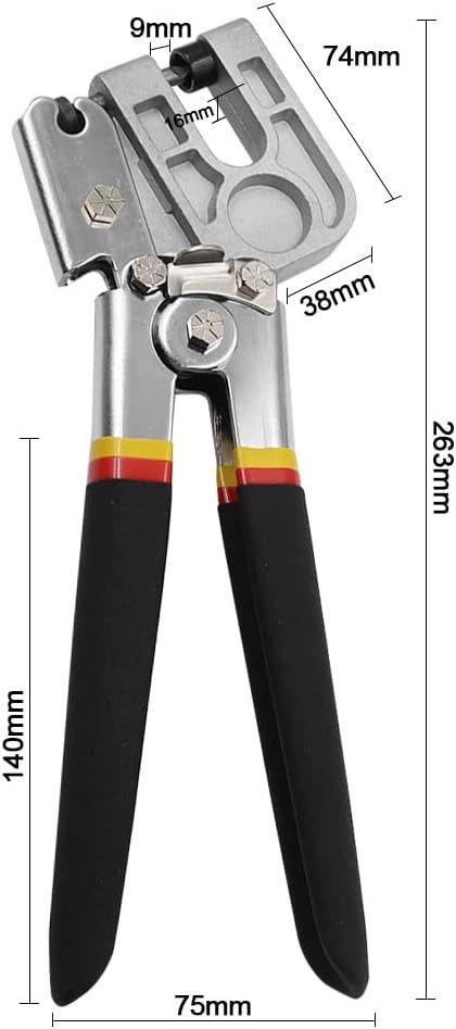 10 Inch High-Carbon Steel Metal Stud Crimper, TPR Handle Black