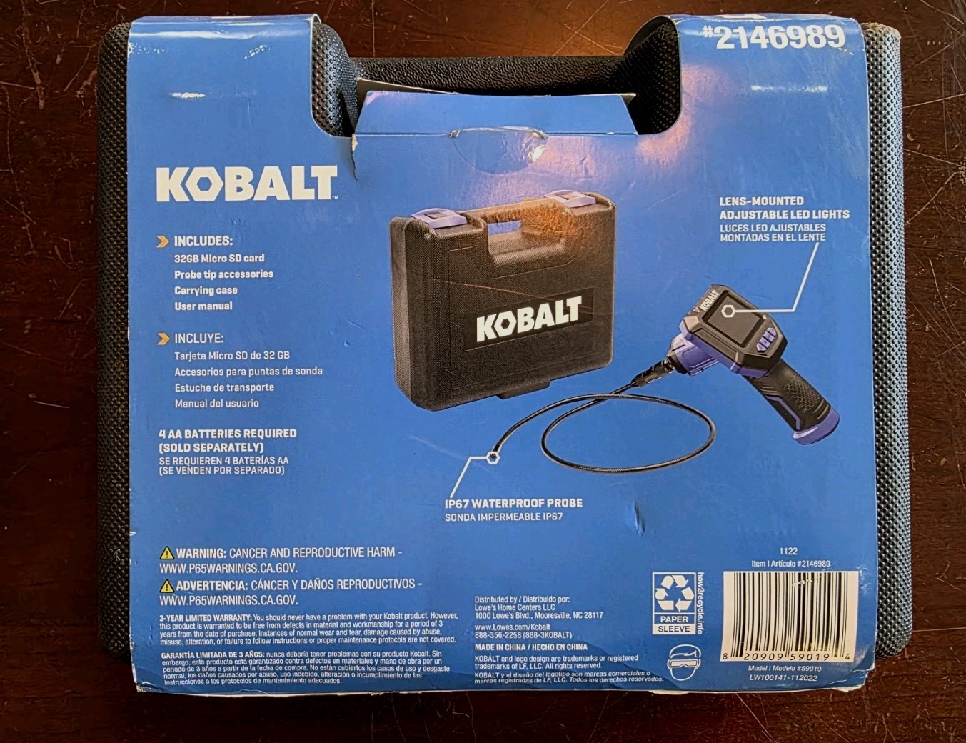 Kobalt Led Inspection Camera & Case with Memory Card (2146989)