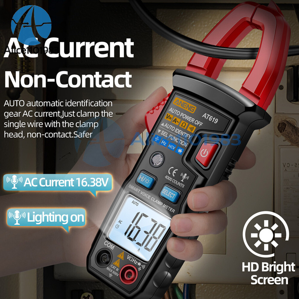 ANENG AT619 Digital Voice Broadcast Multimeter Professional AC DC Clamp Meter