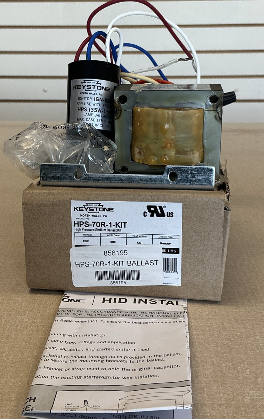 70 Watt High Pressure Sodium Ballast Kit Keystone HPS-70R-1-KIT