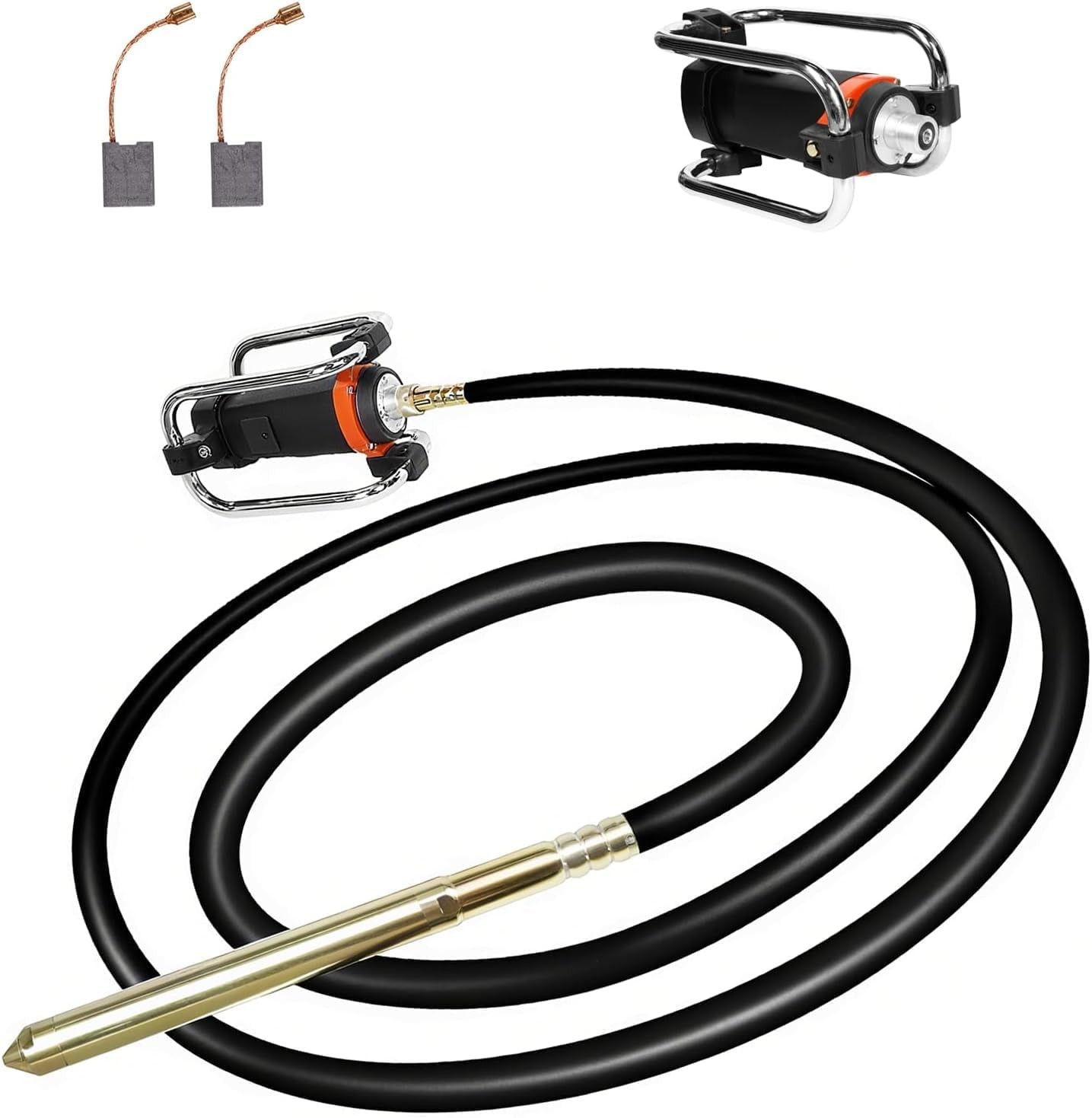 Electric Concrete Vibrator 1500W 14.75 feet Poker to Remove Air Bubbles 16000VPM