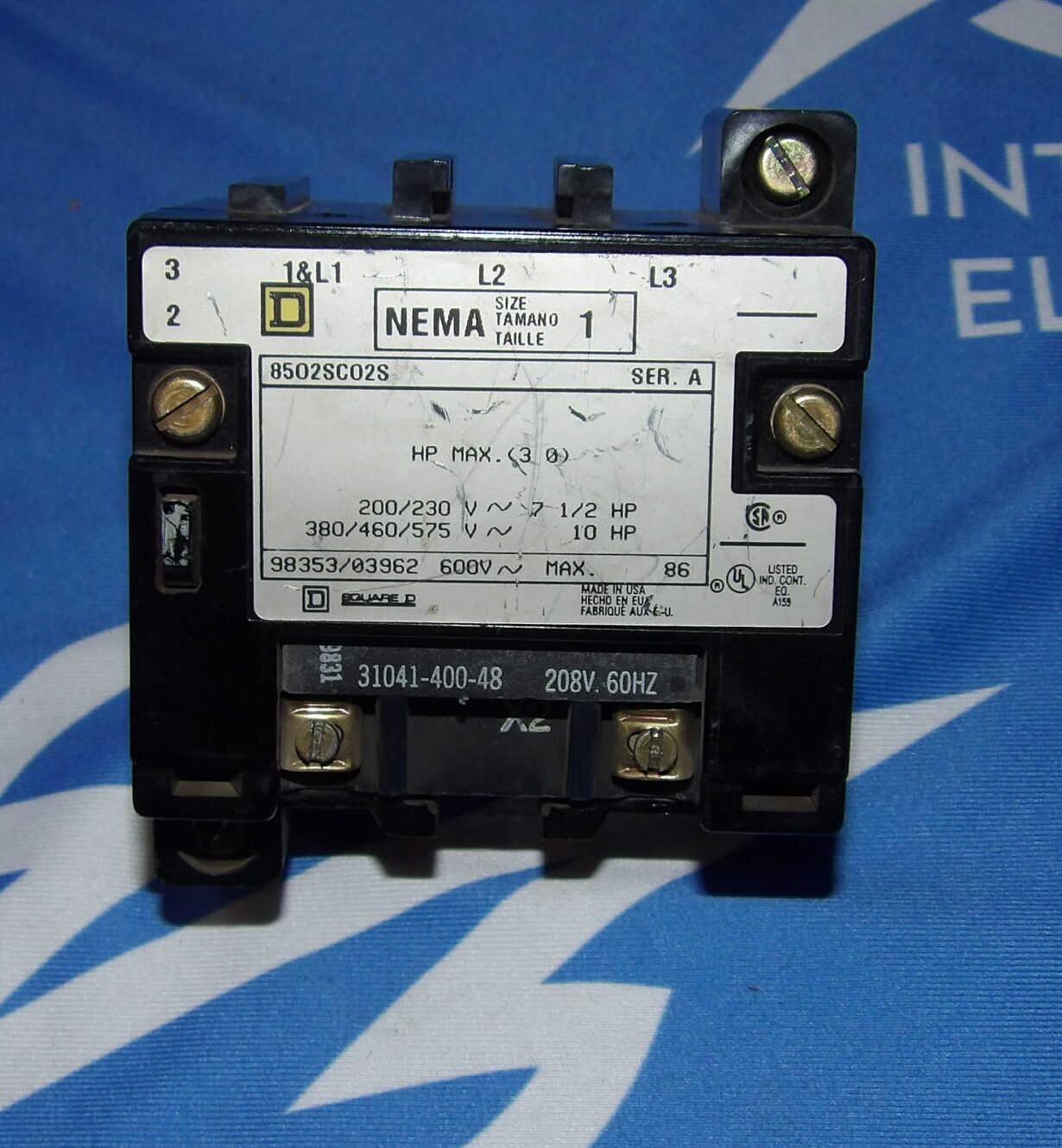 Square D 8502SCO2S Series A NEMA Size 1 3HP Contactor + 1 Year Warranty
