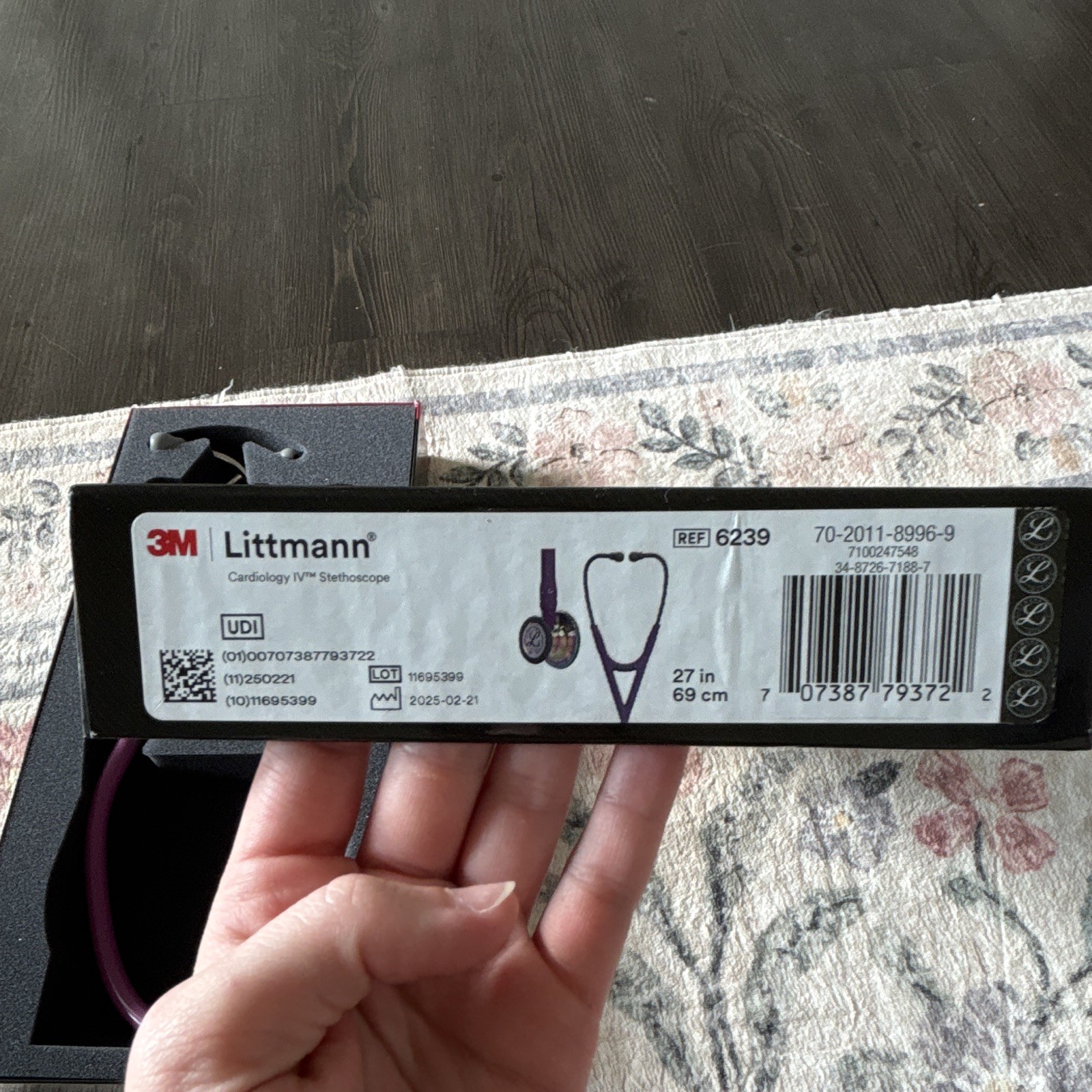 3M Littmann Cardiology IV Cardiology Stethoscope Dual Head Purple MPN 6239