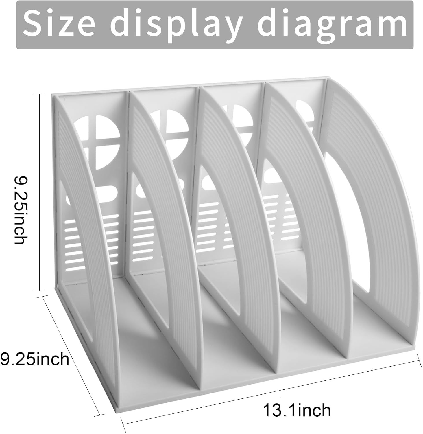 Magazine File Holder Desktop Book Organizer Plastic Storage Sturdy Vertical 4 Se