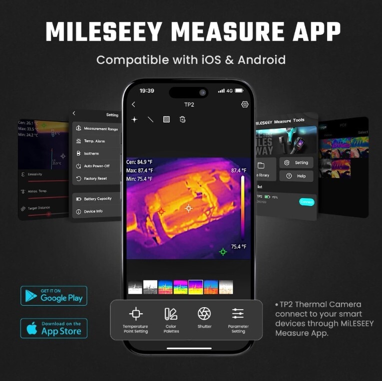 MILESEEY TP2 256×192 25Hz IR High Resolution Thermal Smartphone Camera – New