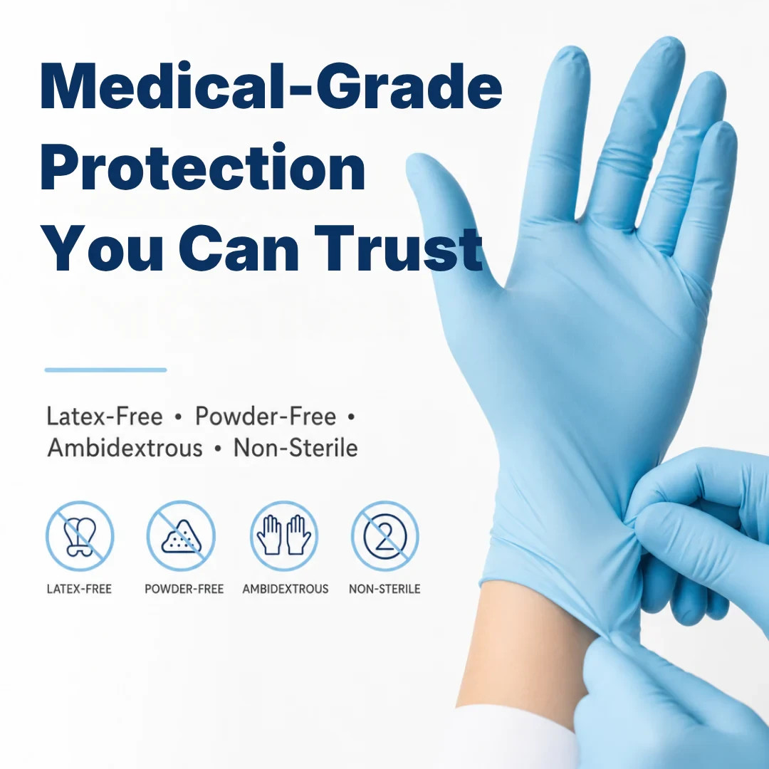 KingFa Nitrile Examination Gloves Powder Free ASTM D6319-19 200pc, 500pc, 1000pc
